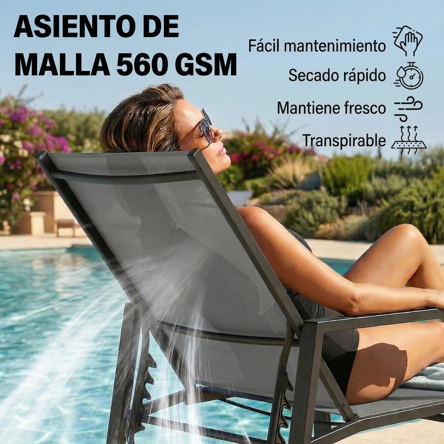 Outsunny Tumbona Plegable Con Reposapiés Retráctil Respaldo Ajustable 5 Niveles_5
