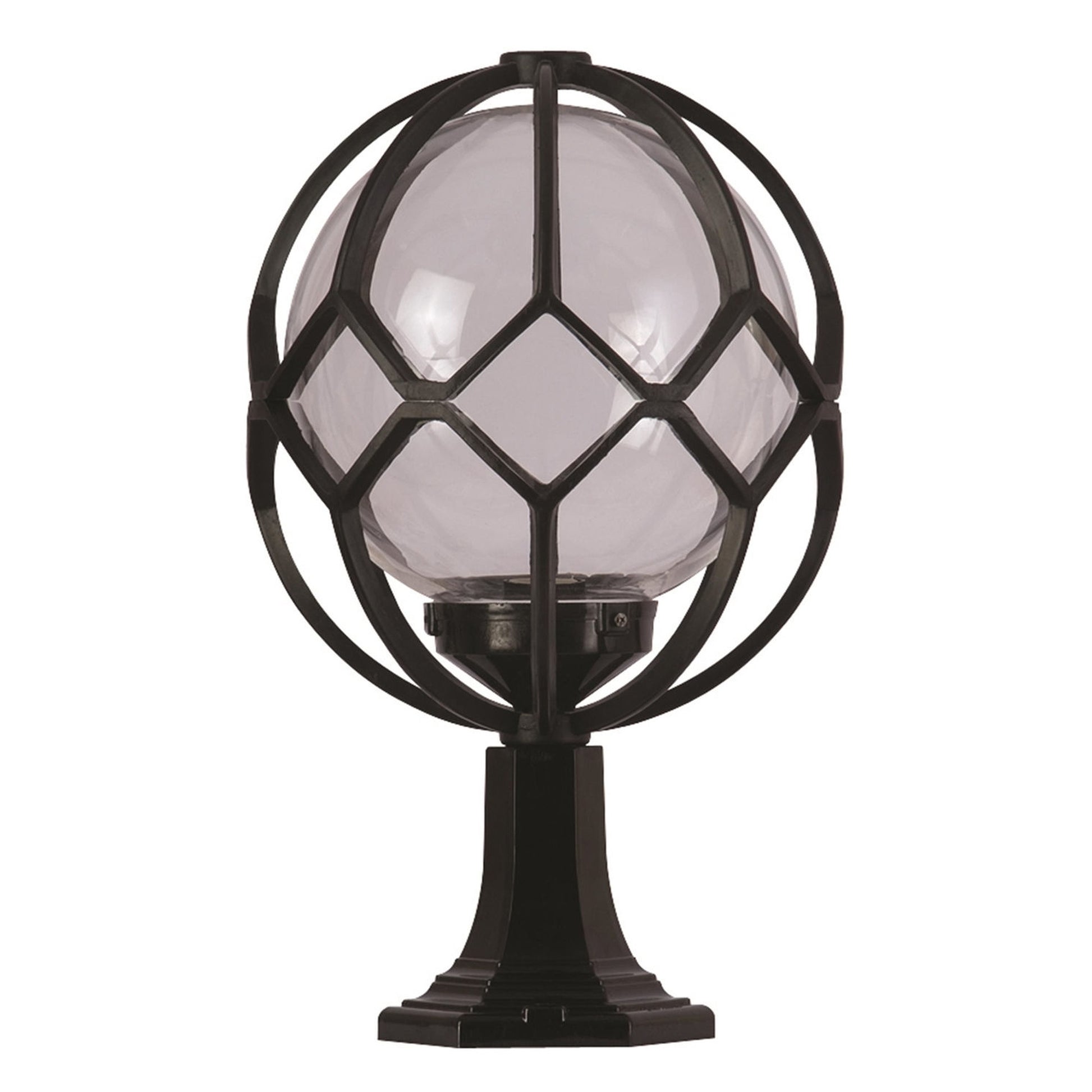 Aplique De Suelo Recto Para Exterior, Abs , Negro, 35x35x55, Casquillo E 27 Max 60 W_0