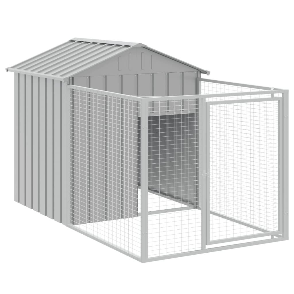 Caseta Perros Tejado Acero Galvanizado Gris Claro 117x405x123cm_5