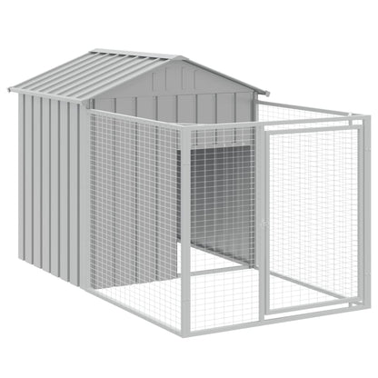 Caseta Perros Tejado Acero Galvanizado Gris Claro 117x405x123cm_5