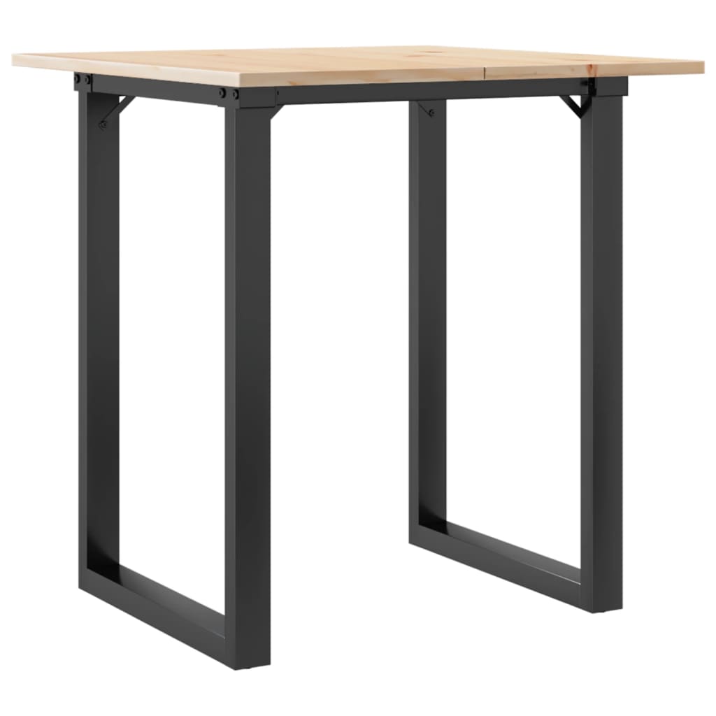 Mesa De Comedor Marco O Madera Maciza Pino Y Acero 60x60x75 Cm_4