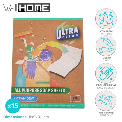 Well Home Juego De 15 Piezas De Limpieza Con Jabón 11x2x14cm