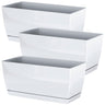3x Jardinera De Plastico Coubi Case P En Color Blanco 24 (largo) X 12 (ancho) X 11 (altura) Cm