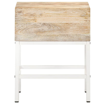 Mesita De Noche De Madera Maciza De Mango 40x30x50 Cm_1