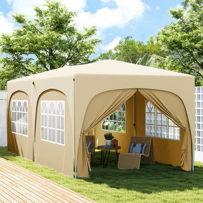 Outsunny Carpa Plegable Gazabo 3x6 M Con Paneles Laterales Upf50+ Arena_1