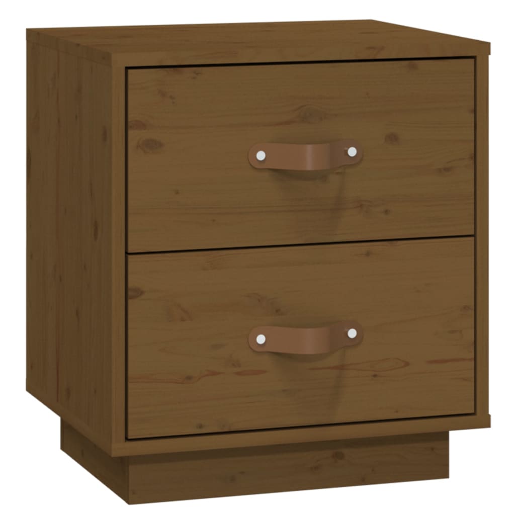 Mesitas De Noche 2 Uds Madera De Pino Marrón Miel 40x34x45 Cm_4