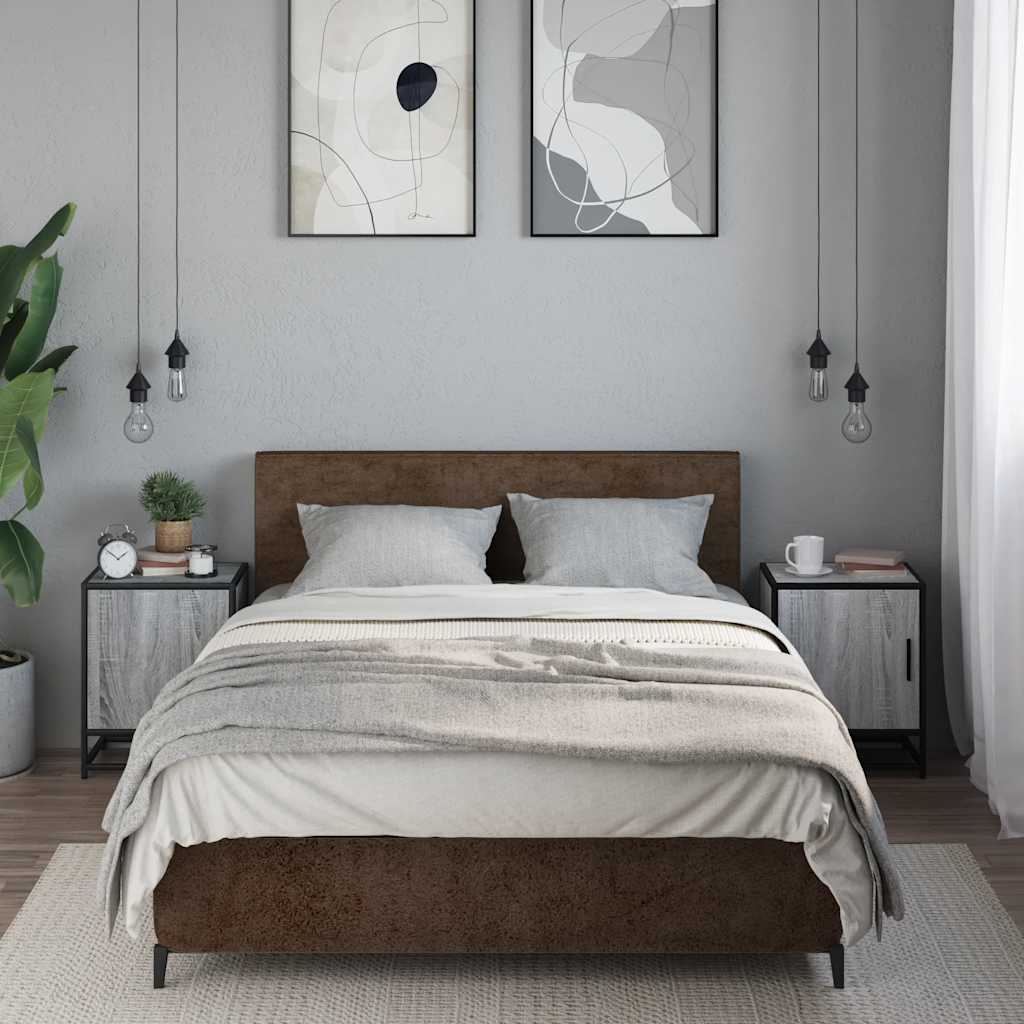 Mesitas Noche 2 Uds Madera Ingeniería Gris Sonoma 40x31x50 Cm_1