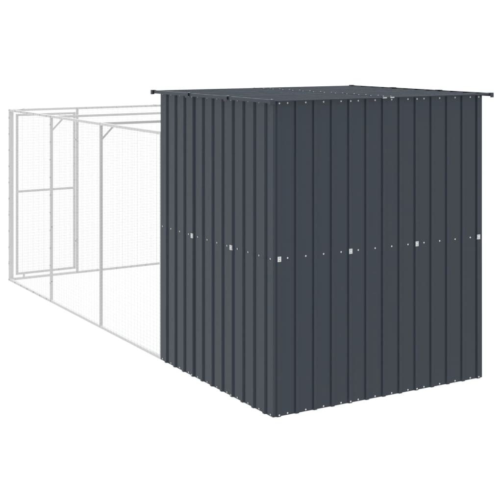 Caseta De Perros Con Corral Acero Galvanizado 165x455x181 Cm_4