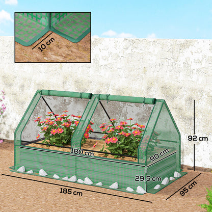 Outsunny Jardinera Exterior Grande De Acero Galvanizado Con Mini Invernadero_2