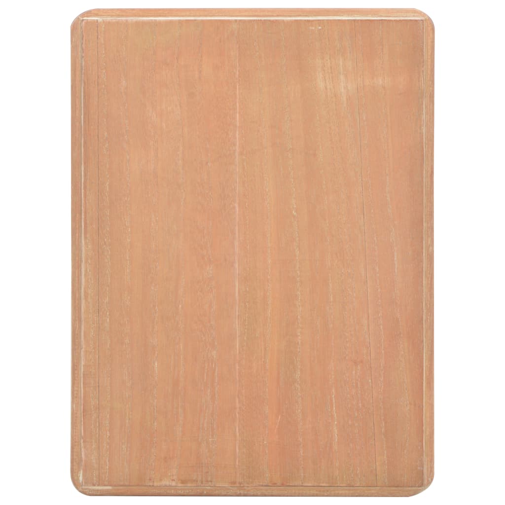 Mesita De Noche Madera Maciza De Pino Blanco Marrón 40x30x50 Cm_4