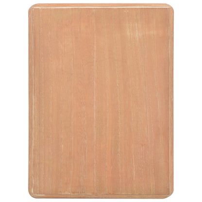Mesita De Noche Madera Maciza De Pino Blanco Marrón 40x30x50 Cm_4