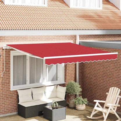 Toldo Retráctil Rojo 350 X 250 Cm Poliéster Y Aluminio_1