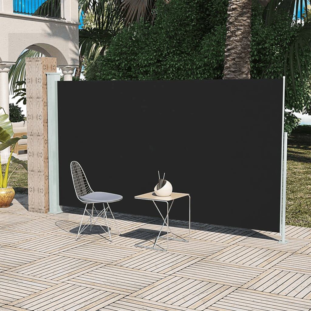 Vidaxl Toldo Lateral Retráctil De Jardín Negro160x300 Cm_1