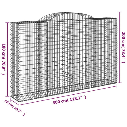 Cestas De Gaviones 10 Uds Forma De Arco Hierro 300x50x180/200cm_5