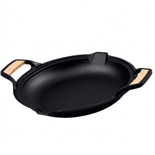 Victoria Paellera Sartén Hierro Fundido Curado Signature Gold Inducción 33cm, Apta Fuego, Barbacoa, Horno_0