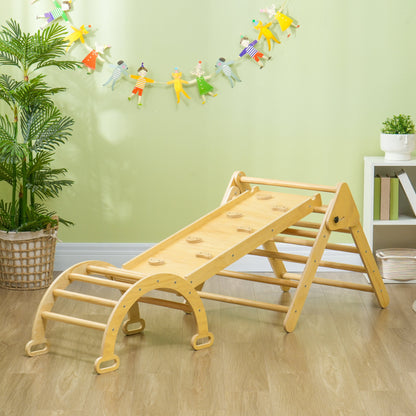 Aiyaplay 5 En 1 Triángulo De Escalada De Madera 178x64,5x63 Cm Madera Natural_1
