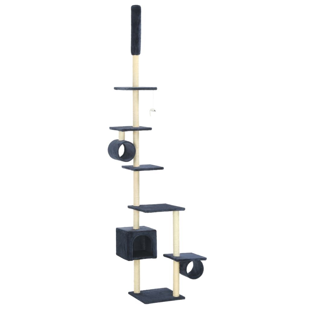 Vidaxl Rascador Para Gatos Con Postes De Sisal Azul Oscuro 260 Cm_0