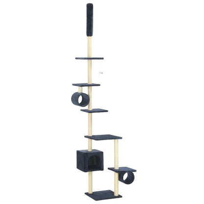 Vidaxl Rascador Para Gatos Con Postes De Sisal Azul Oscuro 260 Cm_0