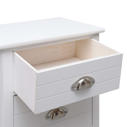 Mesita De Noche Madera De Paulownia Blanco 38x28x45 Cm_3