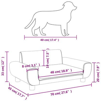 Cama Para Perros De Terciopelo Negra 70x45x33 Cm / Vetonek_4