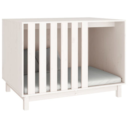 Cama Para Perros Madera Maciza De Pino Blanco 100x70x72 Cm_5