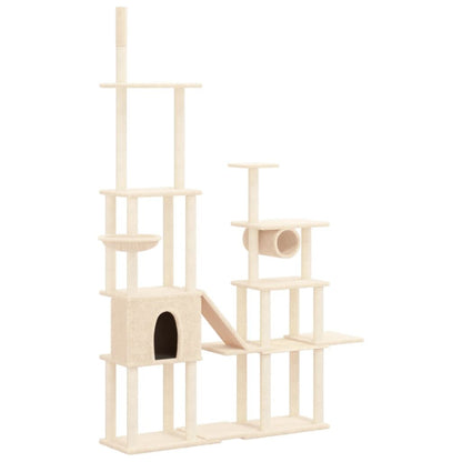 Vidaxl Rascador Para Gatos Con Postes De Sisal Color Crema 279 Cm_0