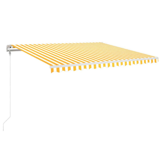 Toldo Retráctil Automático Amarillo Y Blanco 400x350 Cm_0