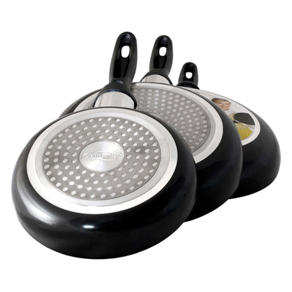 Juego De 3 Sartenes San Ignacio En Negro Color 16, 20 Y 24 Cm).