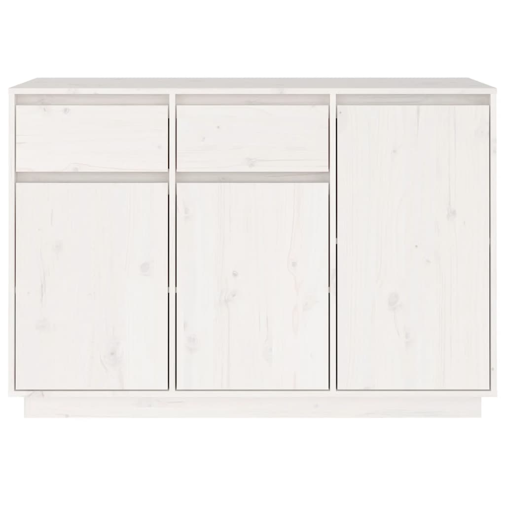 Aparador De Madera Maciza De Pino Blanco 110x34x75 Cm / Vetonek_2