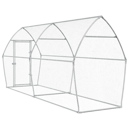 Vidaxl Jaula Para Gallinas Acero Galvanizado Plateado 400x105x182 Cm_5