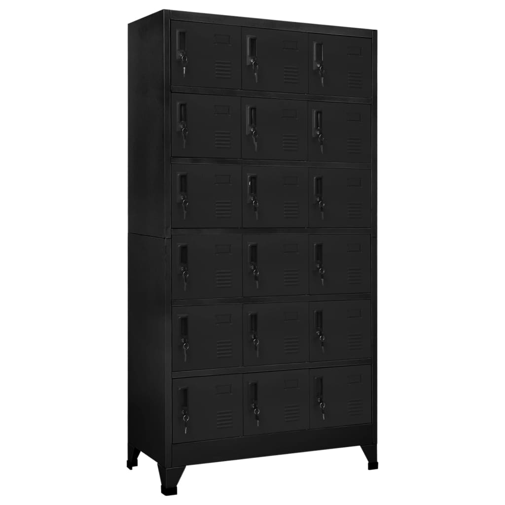 Taquilla De Acero Negro 90x40x180 Cm_0