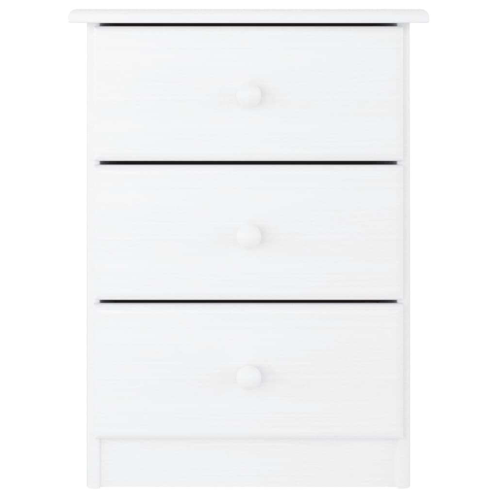 Mesita De Noche Alta Madera Maciza De Pino Blanco 41x35x55,5 Cm_1