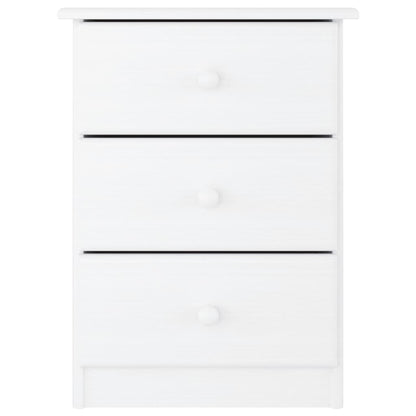 Mesita De Noche Alta Madera Maciza De Pino Blanco 41x35x55,5 Cm_1