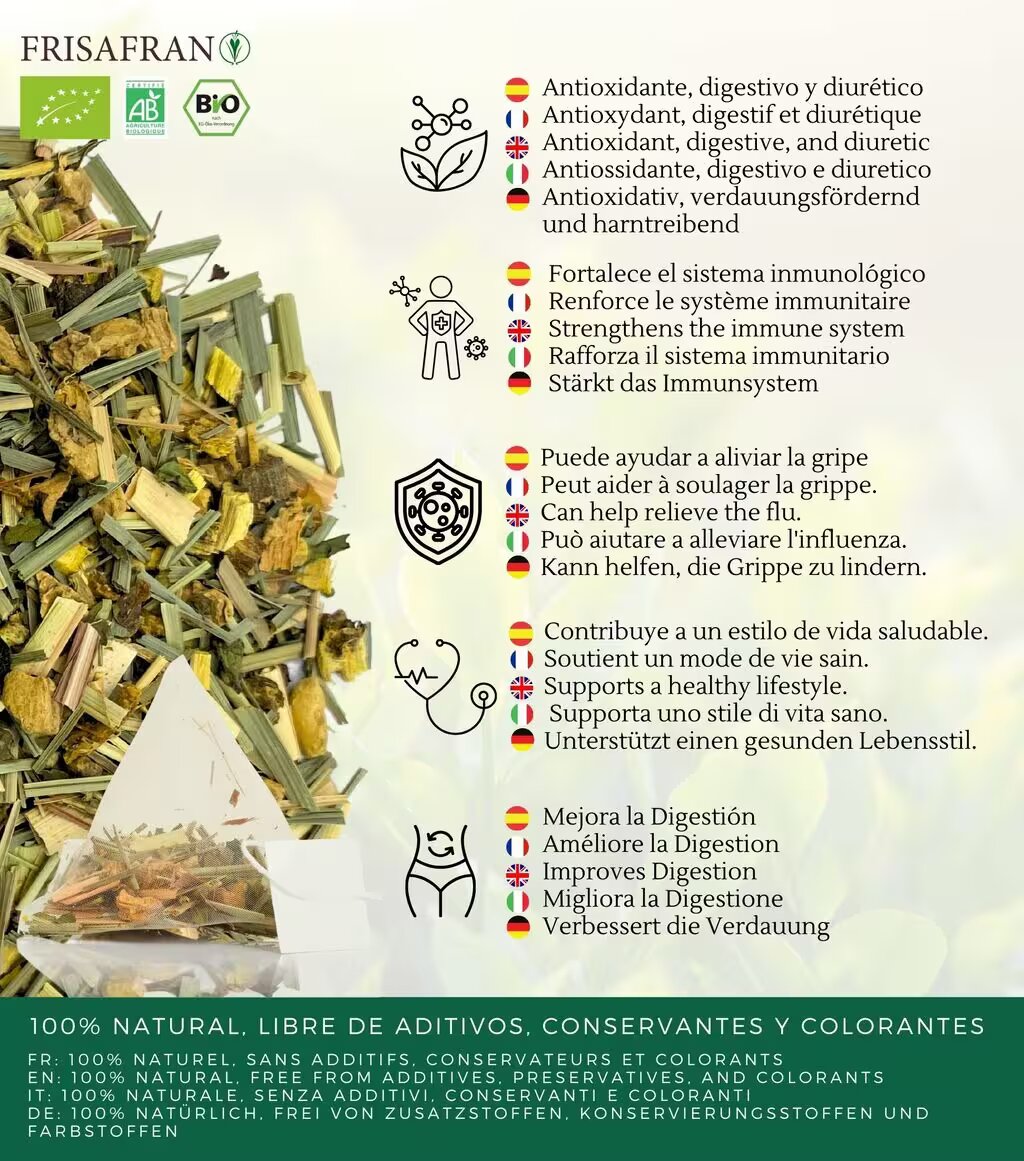 Infusión De Jengibre-limón |pirámides | Calidad | Frisafran