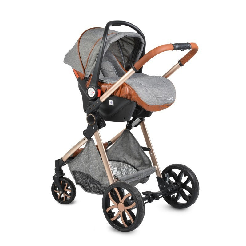 Carrito De Bebé Trío Convertible Con Detalles En Polipiel Alma Dark Grey_3