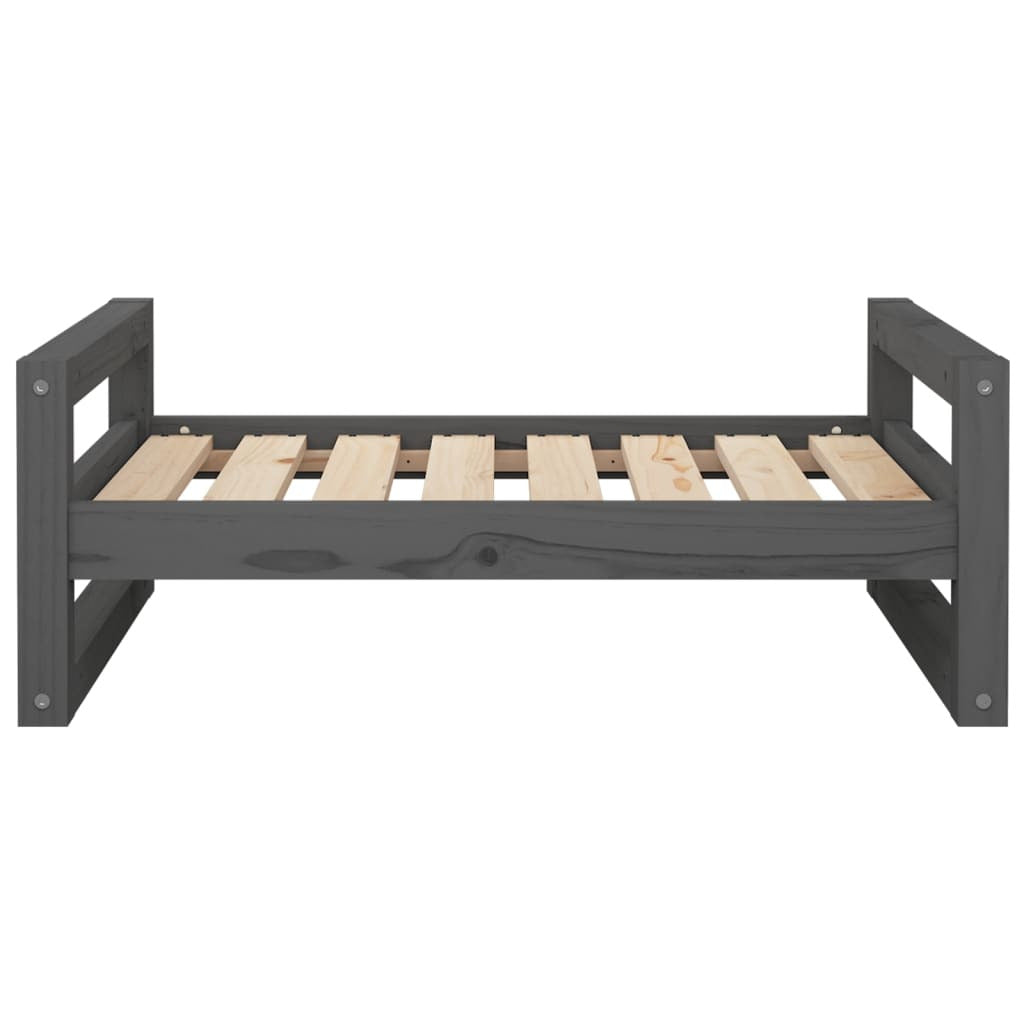 Vidaxl Cama Para Perros Madera Maciza De Pino Gris 75,5x55,5x28 Cm_4