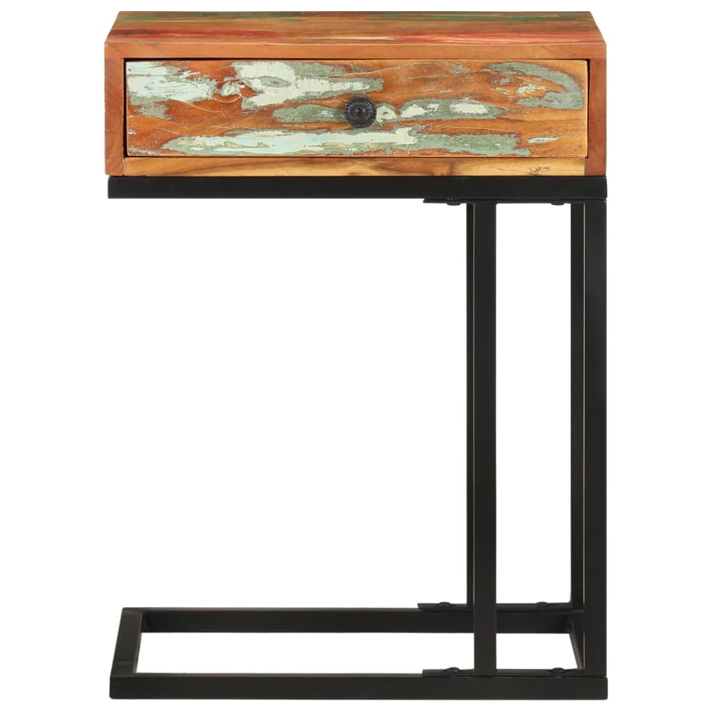 Mesa Auxiliar Forma De U Madera Maciza Reciclada 45x30x61 Cm_1