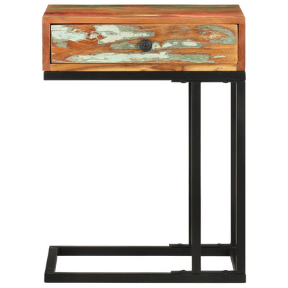Mesa Auxiliar Forma De U Madera Maciza Reciclada 45x30x61 Cm_1