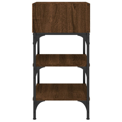 Mesita Noche 2 Uds Madera Ingeniería Marrón Roble 35x34,5x70 Cm_4