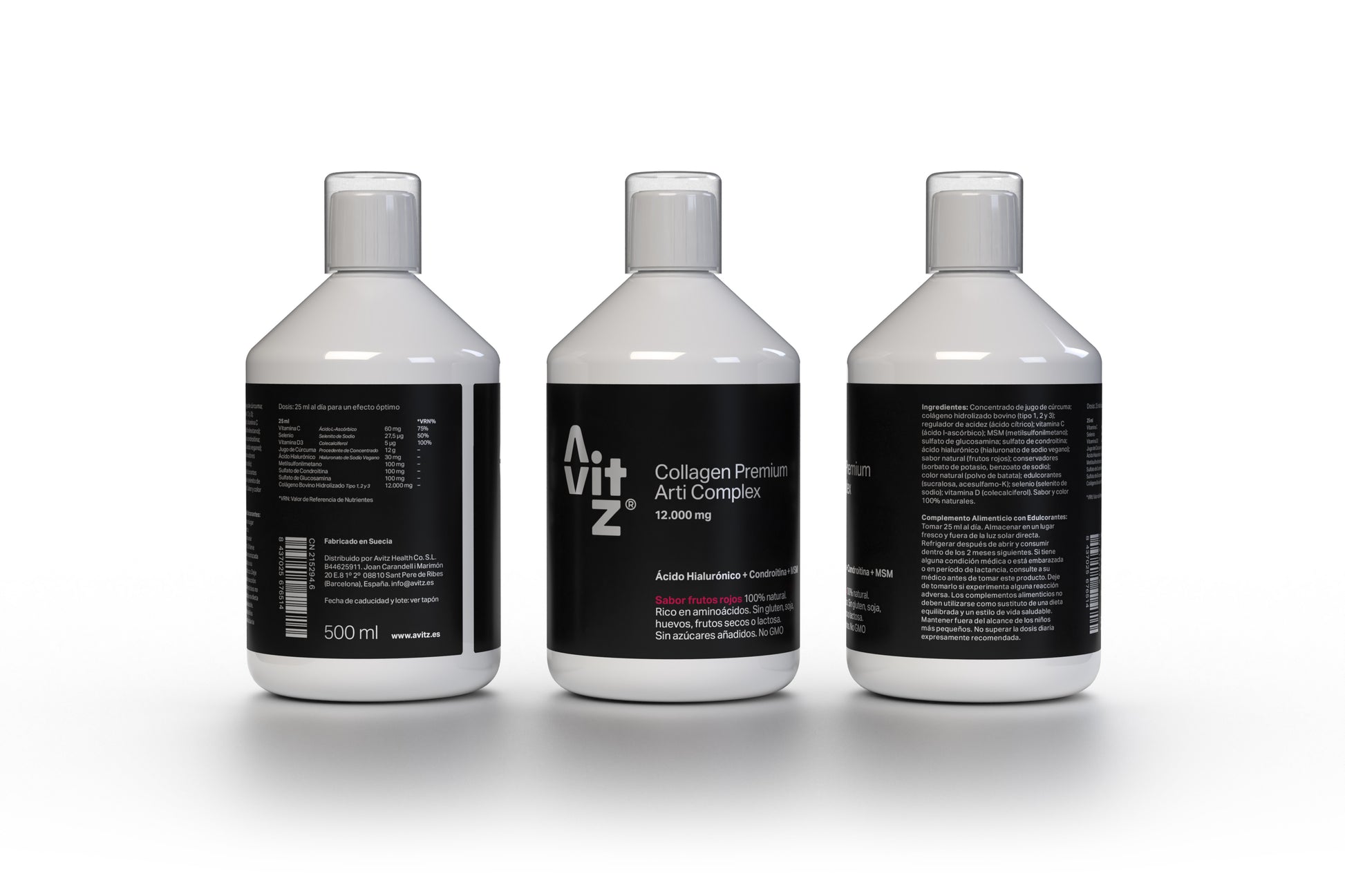 Colágeno líquido para articulaciones Avitz 12.000 mg Líquido 500 ml con Ácido Hialurónico, MSM y Condroitina