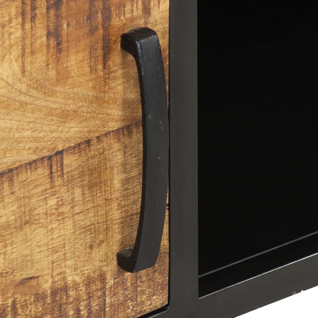 Mesa De Centro De Madera De Mango Rugosa 105x50x35 Cm_3