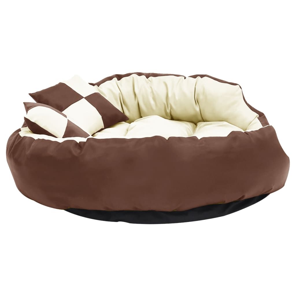 Vidaxl Cojín Para Perro Reversible Y Lavable Marrón Crema 110x80x23 Cm_3