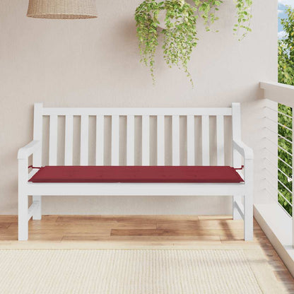 Vidaxl Cojín De Banco De Jardín Tela Oxford Rojo Tinto 150x50x4 Cm_1