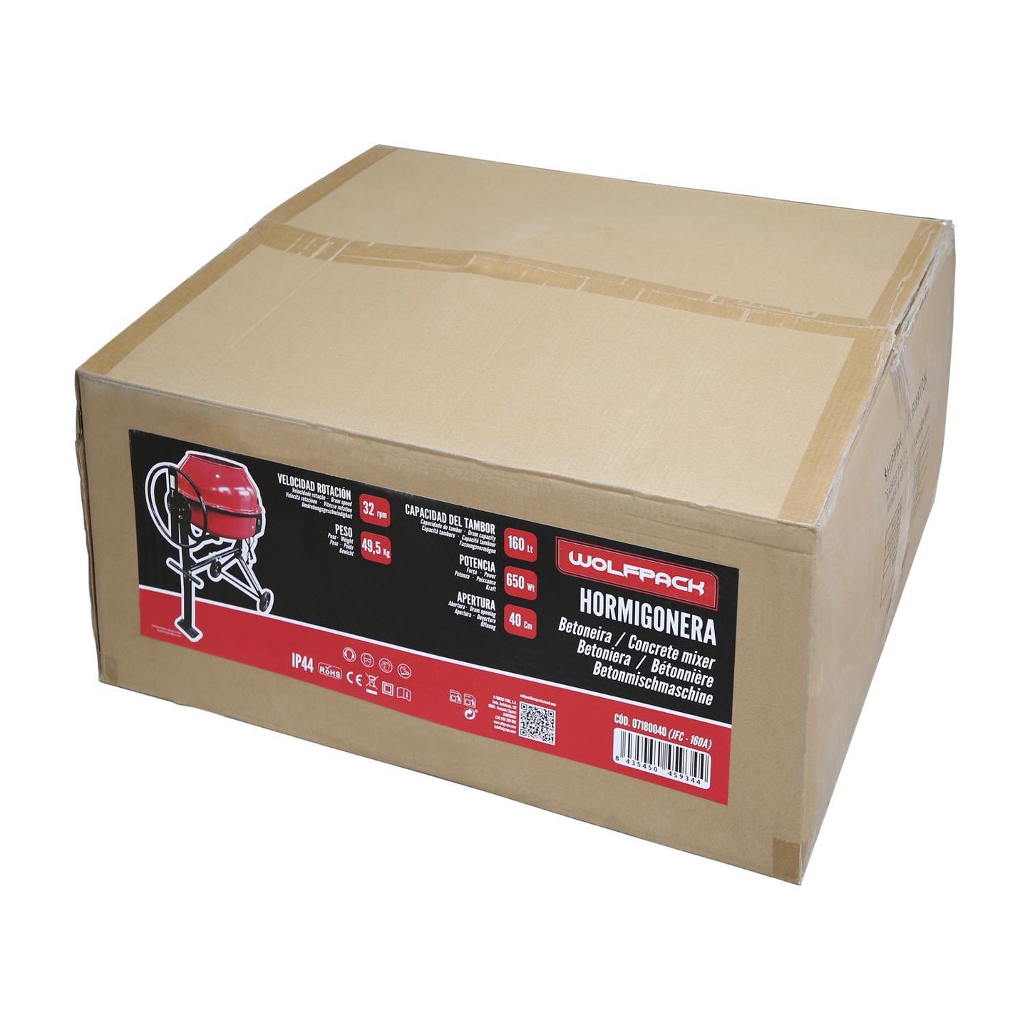 Hormigonera 160 Litros / 650 W. Desmontable