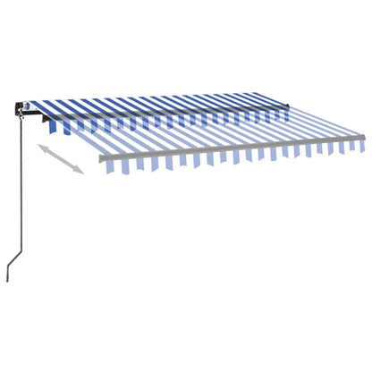 Toldo Manual Retráctil Con Led Azul Y Blanco 350x250 Cm_2