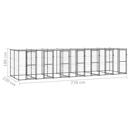 Perrera De Exterior De Acero Con Techo 16,94 M²_5