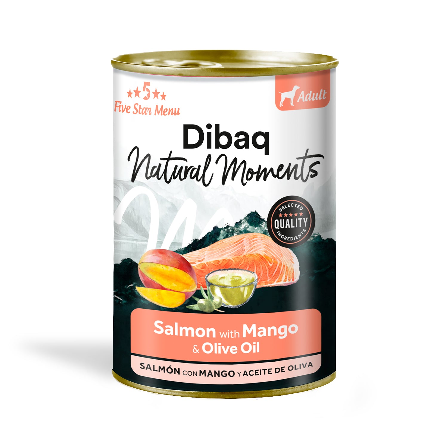 Dibaq Natural Moments Adulto Salmón Con Mango, 12 Latas X 380gr_1