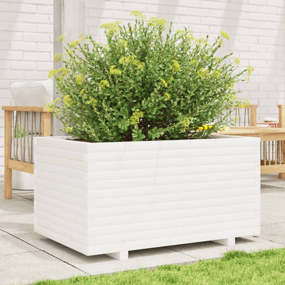 Jardinera Madera Maciza De Pino Blanco 90x60x49,5 Cm_2