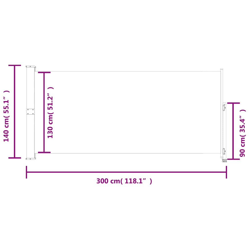 Vidaxl Toldo Lateral Retráctil De Patio Rojo 140x300 Cm_2