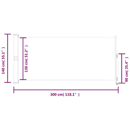 Vidaxl Toldo Lateral Retráctil De Patio Rojo 140x300 Cm_2